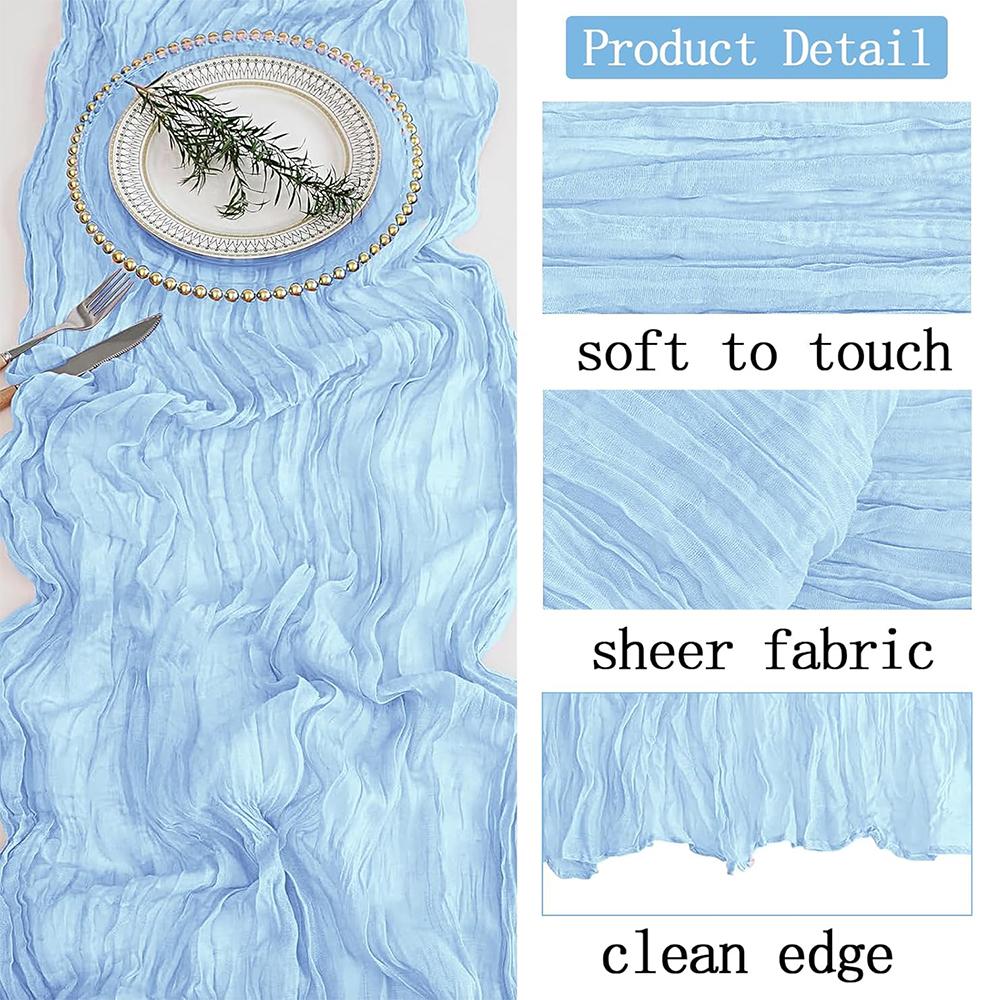 Lilac Purple Cheesecloth Table Runner Boho Rustic Gauze Lavender Table Runner Wedding Party Baby Shower Birthday Home Decoration