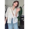 Elegant Embroidered Summer 2025 Women's Seven-Sleeve Top
