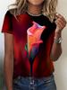Summer Flower Bird 3D Print T-shirts Women Streetwear Harajuku Casual Fashion Y2k Short Sleeve T Shirt O-neck Tees Tops Clothing