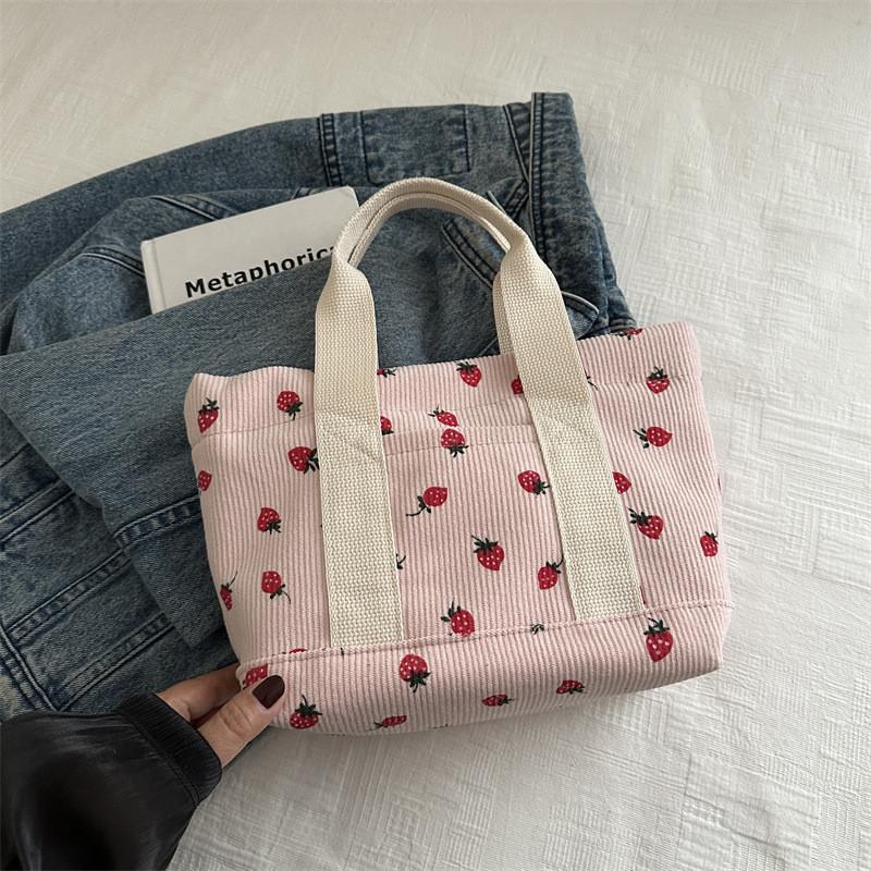 Stylish And Spacious College-inspired Canvas Bucket Bag For Fall Season Essentials Pink