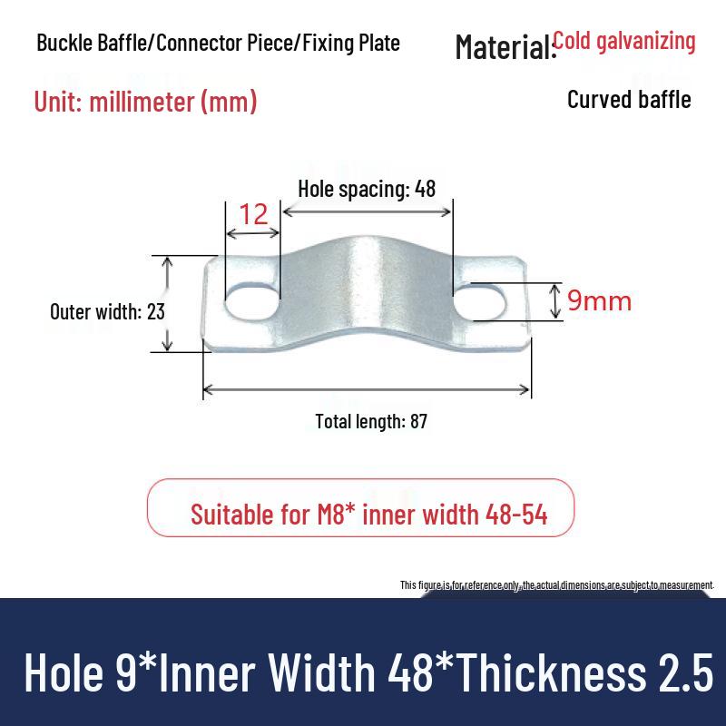 In Stock 304 Stainless Steel U-Shaped Baffle Pipe Clamp with Double Hole Thickened Fixing Plate