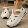 2025 High Quality Ladies Shoes Buckle Strap Women's Sandals New Closed Toe Office and Career Summer Solid Wedge Sandals Zapatos