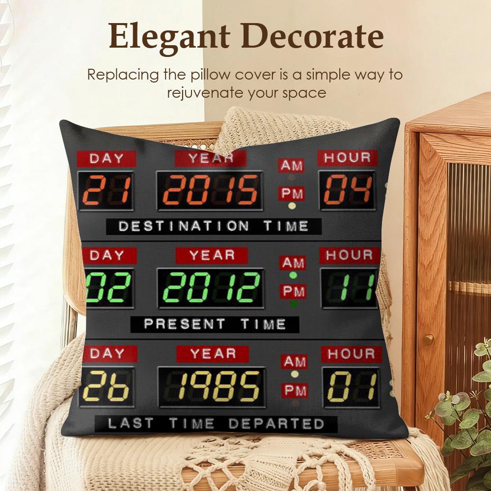 Movie BBack To The Future Cushion Cover Natural Linen Organic Fabric DoubleSided Printing Sofa Home Decor Gift Pillow Case