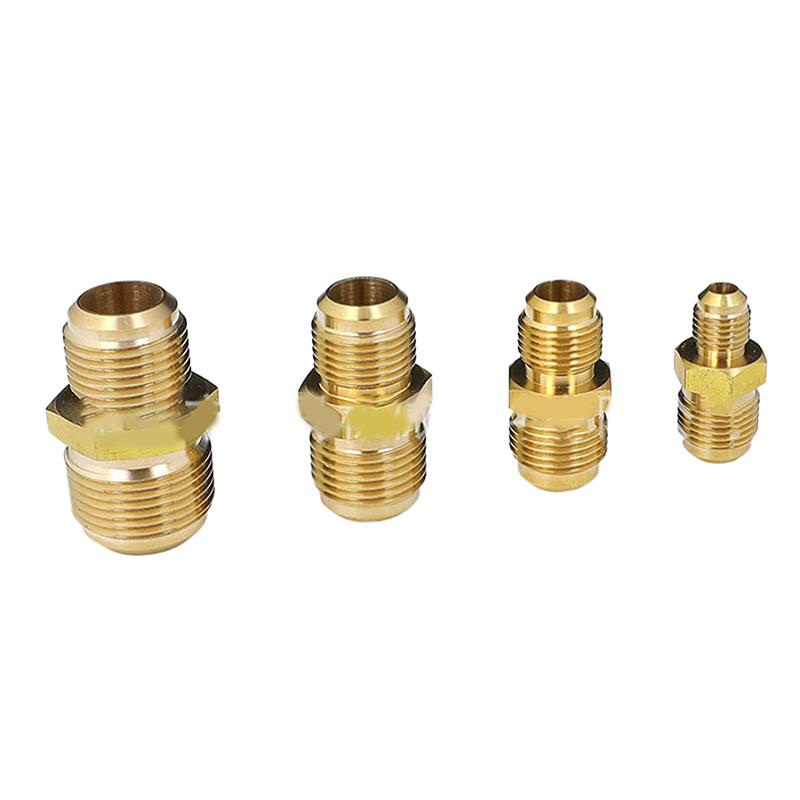 Equal Reducer Nipple Flare Tube Od 1/4" 5/16" 3/8" 1/2" 5/8" 3/4" 7/8" Sae-Standard Brass Pipe Fitting Connector Air Coniditoner