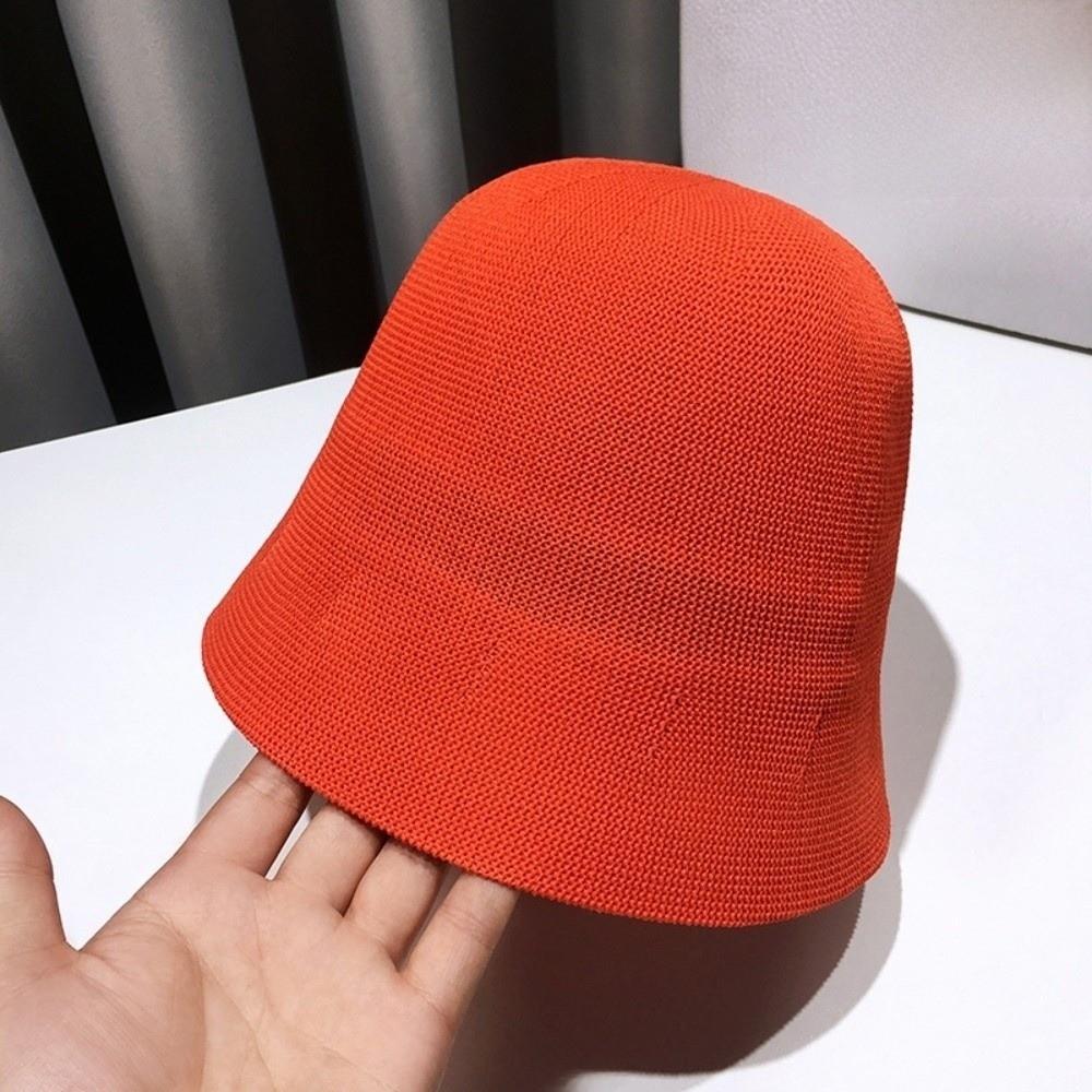 

Trendy Cotton Material Breathable Linen Sun Hats Foldable Wide Brim Beach Bucket Hat All-match Elegant Floppy Hat Travel оранжевый