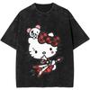 Hello Kitty Rock Washed T-Shirt for Women Amazing Cotton T-Shirt Fashionable Summer Trendy Brand Designer Clothing Lovel_clothing Designer Tops Women3