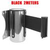 1set Retractable Tape Stainless Stanchion Queue Barrier Strip Wall Mount Crowd Control Retractable Strip Guardrail Cordon Line