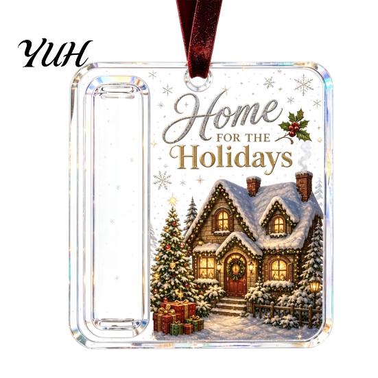 Christmas Cash Ornament with Lanyard Gift Ornament, Clear Acrylic Money Holder, Holiday Xmas Holder Tree Hanging Decoration, Funny Ways To for