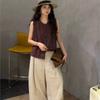 Johnature Retro Artistic Sleeveless Shirt For Women Summer Loose Casual Versatile Tops For Women