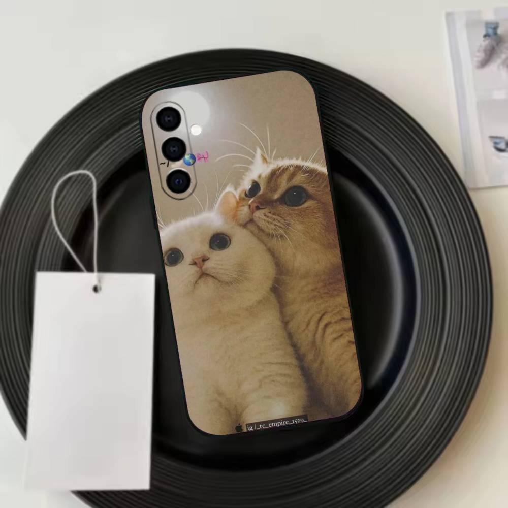 Thinking Surprised Cat  Phone Case For Samsung Galaxy A73,A72,A71,A70,A53,A52,A51,Others Soft Black Cover