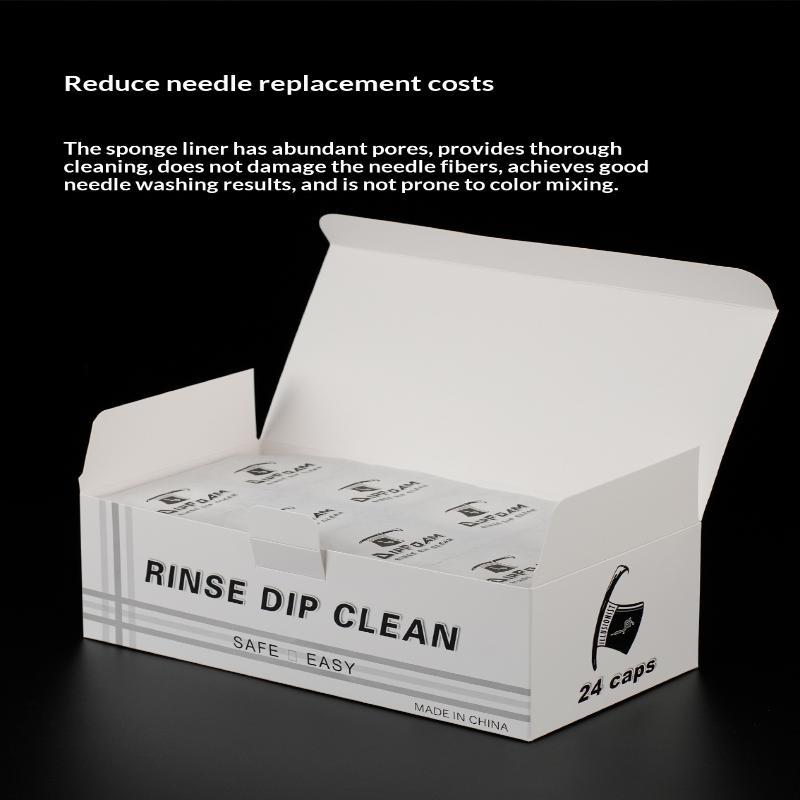 

24Pcs Tattoo Dip Foam Sponge Sterilized Dip Cup Caps Sterilized Tattoo Needle Dip Foam Cleaning Cup For Needle And Tip Rinse 24pcs