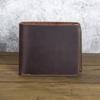 Ručně vyráběná pánská kožená peněženka z pravé kůže, designová trojdílná vintage personalizovaná pánská peněženka
