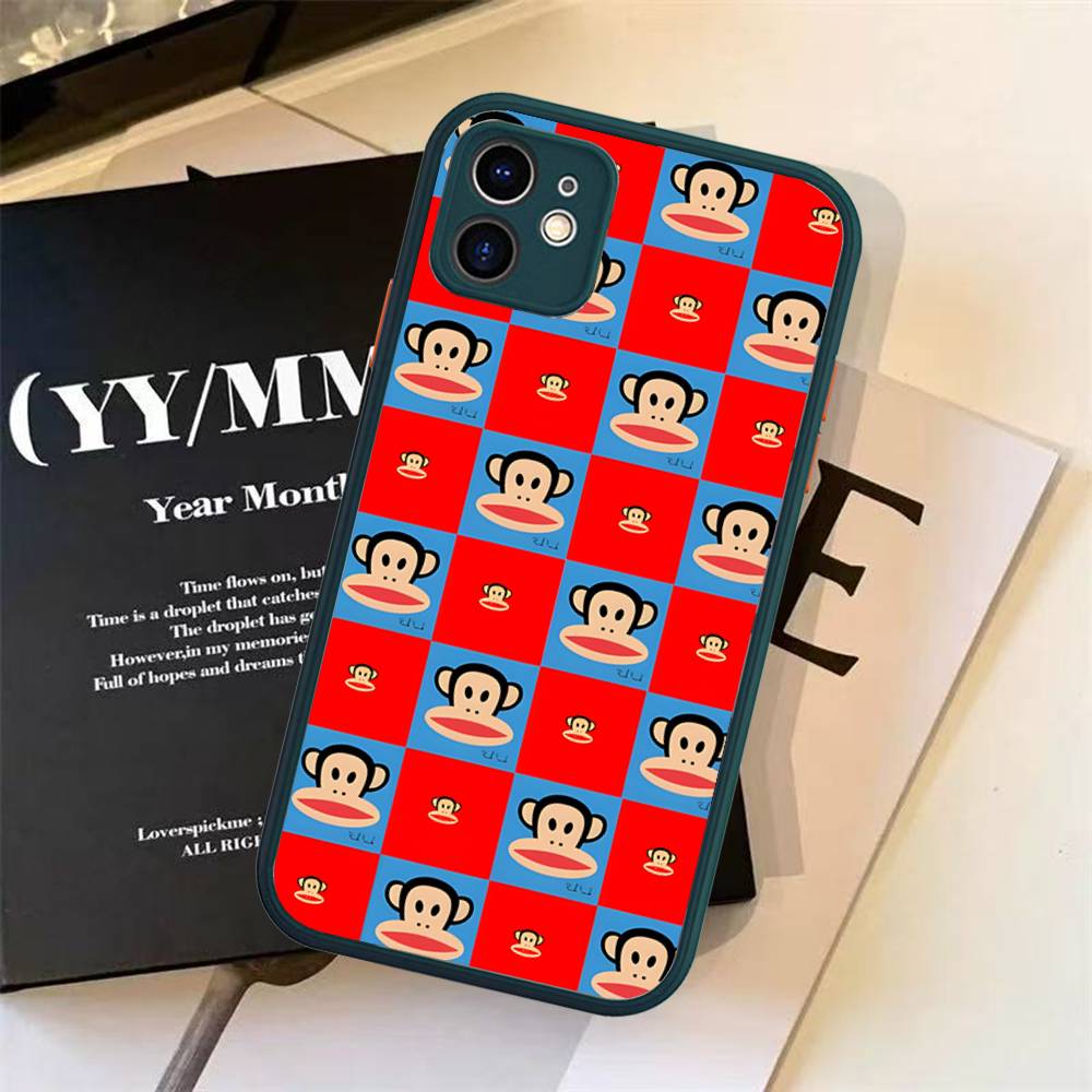 Fashion Logo P-Paul F-Frank For IPhone 11 12 13 14 15 16 Pro Max Plus Matte Translucent Phone Cover
