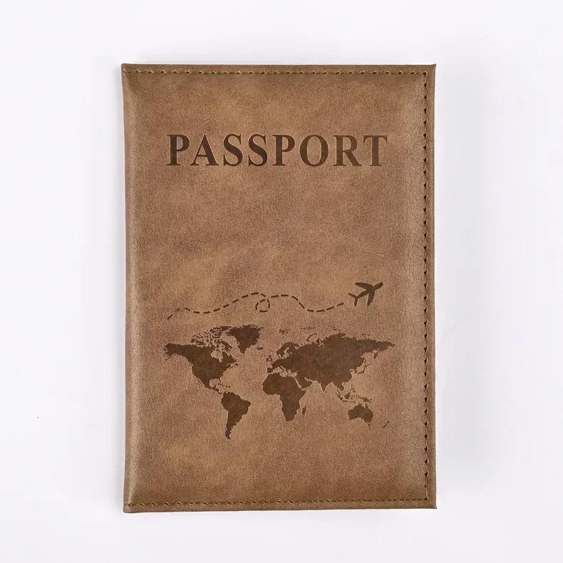 Vintage New Leather Travel Passport Cover Wallet Bag Men Women ID Address Card Holder Portable Travel Accessories