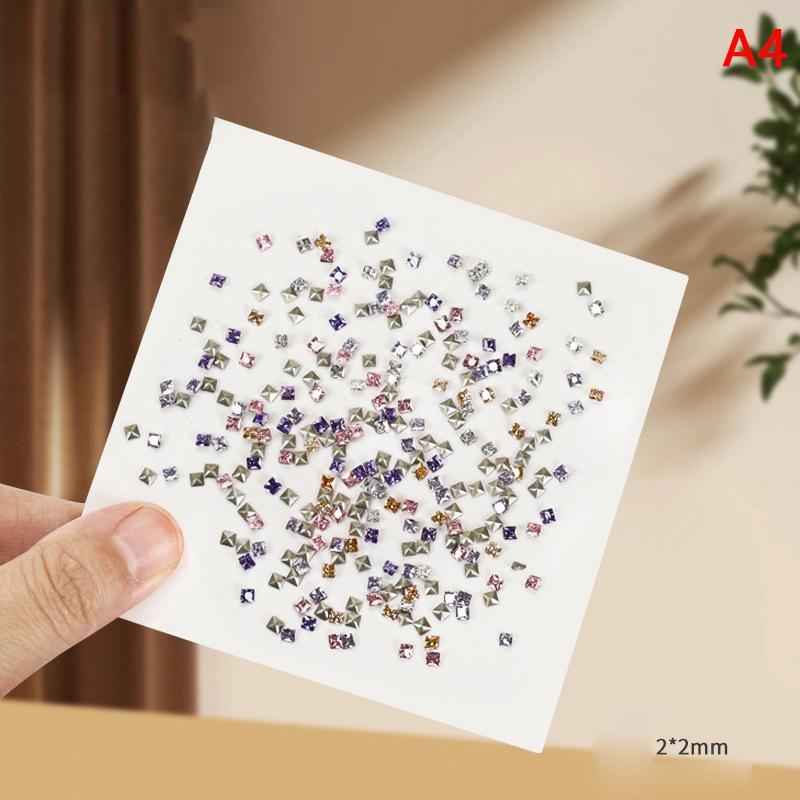 50Pcs Mini Shaped  Diamond Nail Decorations Flat Bottomed  Mixed Color Glass Gemstone Diy Manicure Accessory