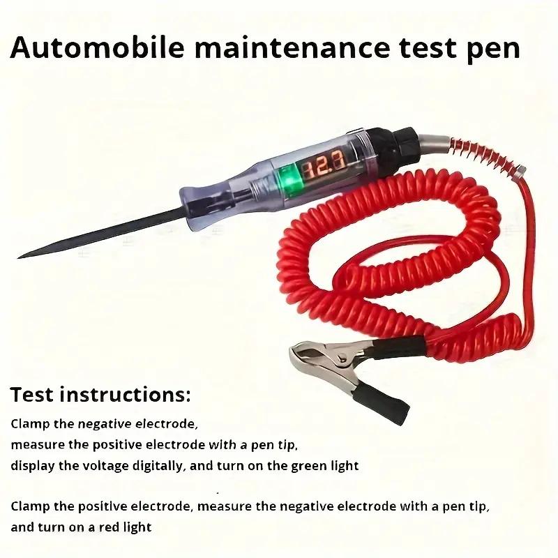 6V 12V 24V DC Auto Lkw Spannung Circuit-Tester Digital Display Lange Sonde Stift Glühbirne Automobil diagnose Werkzeuge Auto Reparatur
