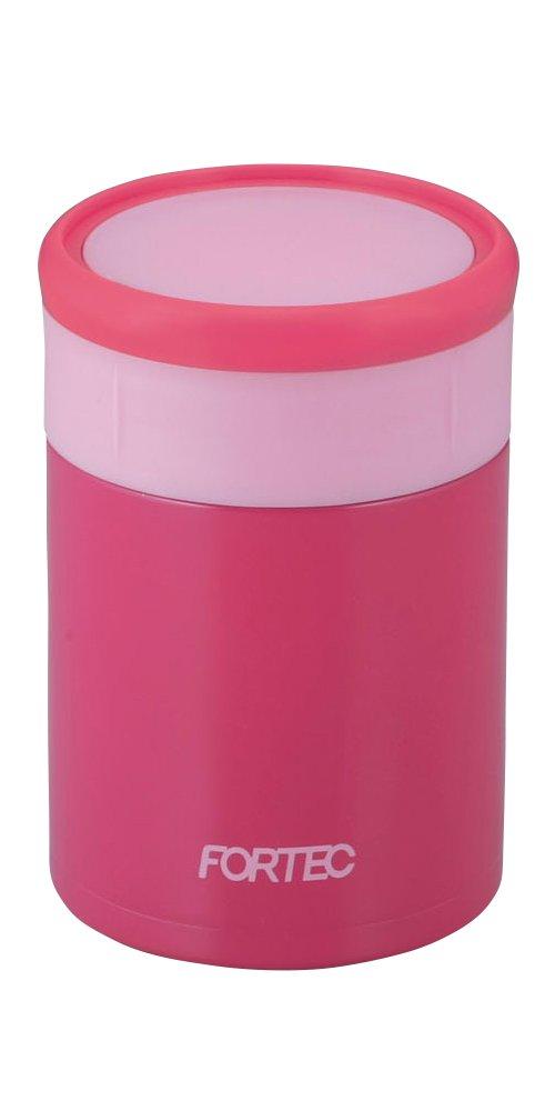 Wahei Freiz Fortec Lunch Mini Bento Box, 250ml, Pink, Vacuum Insulated, Keeps Soup Hot or Cold, Includes Recipes, FLR-7141