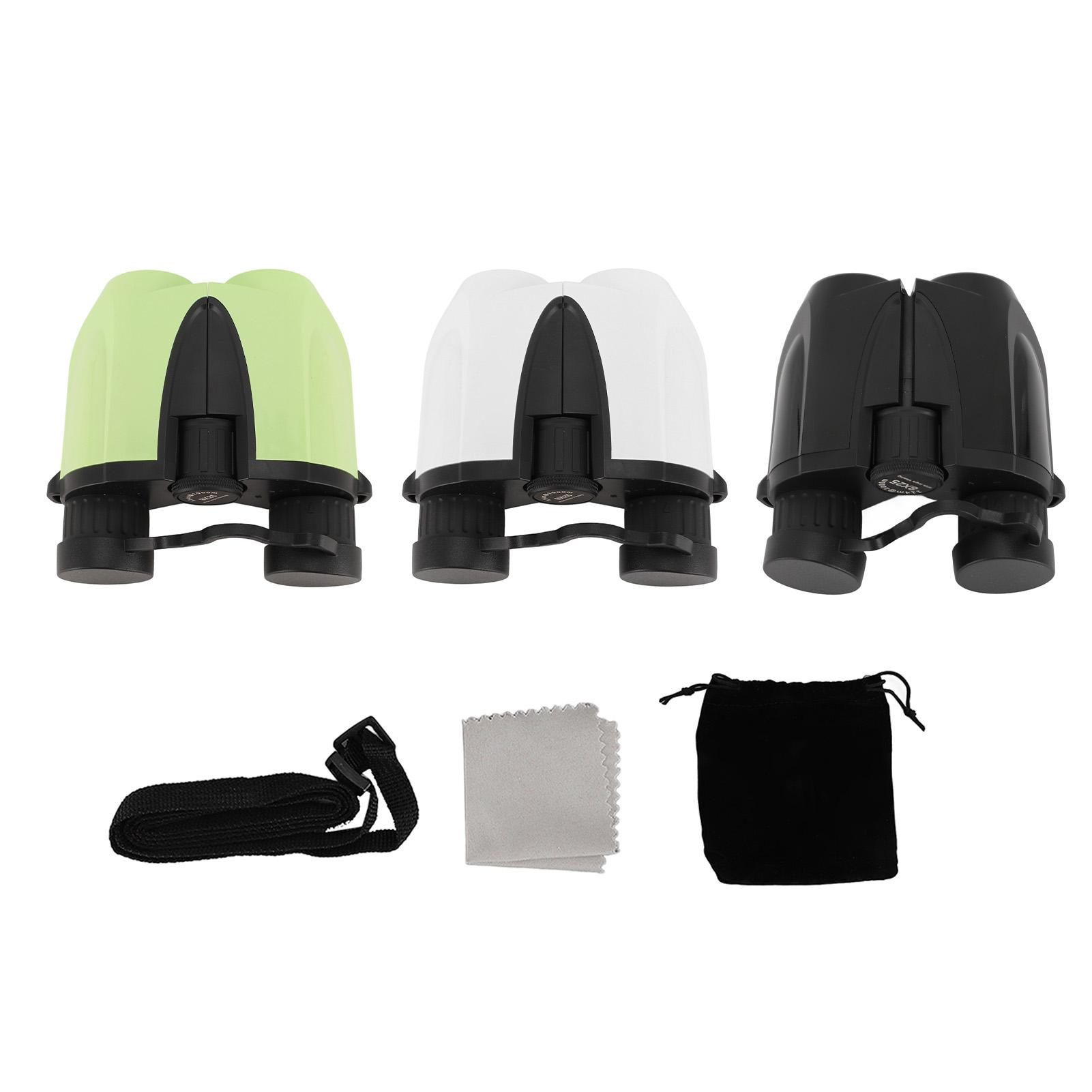 

8X25 Binoculars Green Film 16mm Eyepiece HD Foldable Compact Binocular for Concert Theater Play Black