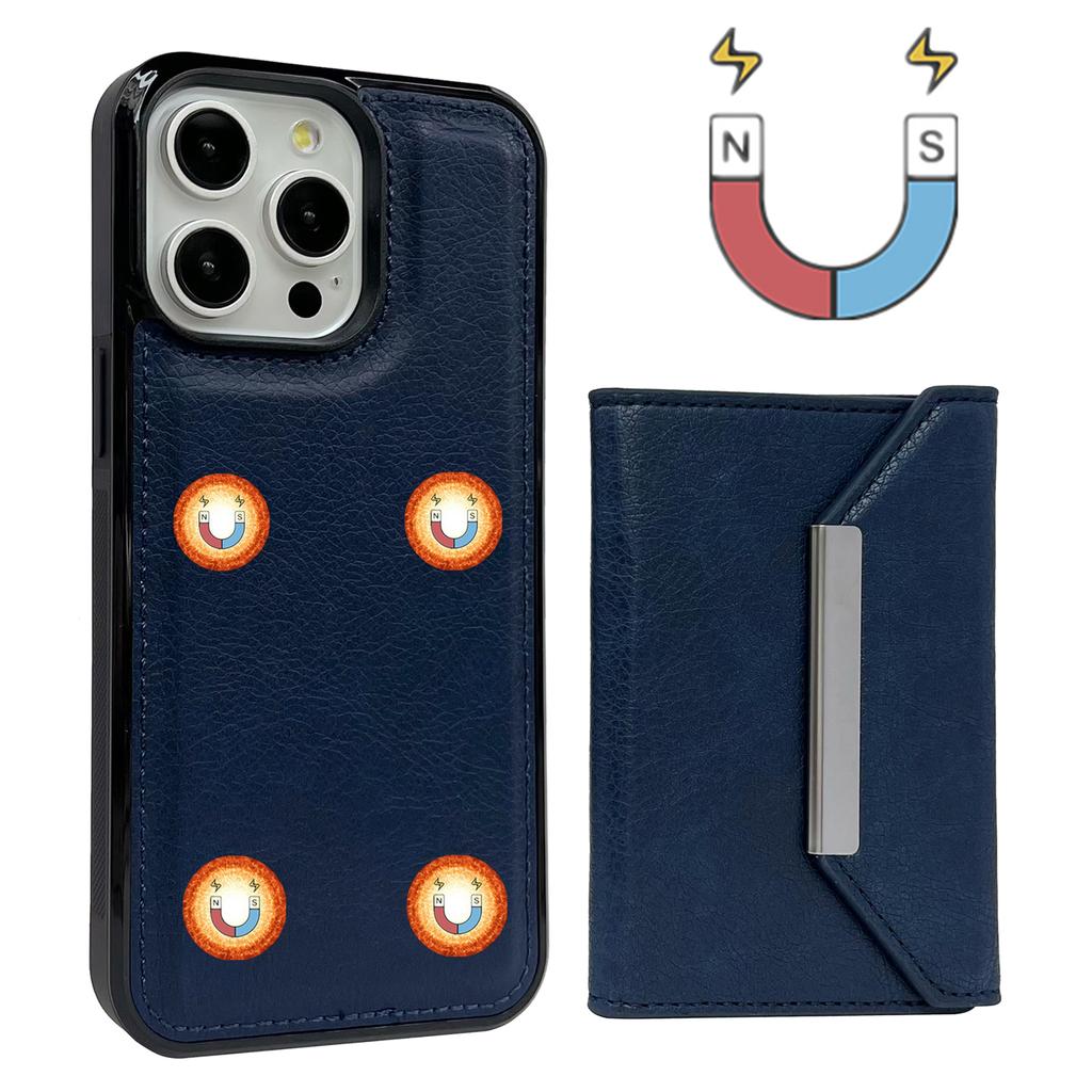 For iPhone 16 Pro Case Card Bag Kickstand TPU+PU Phone Cover