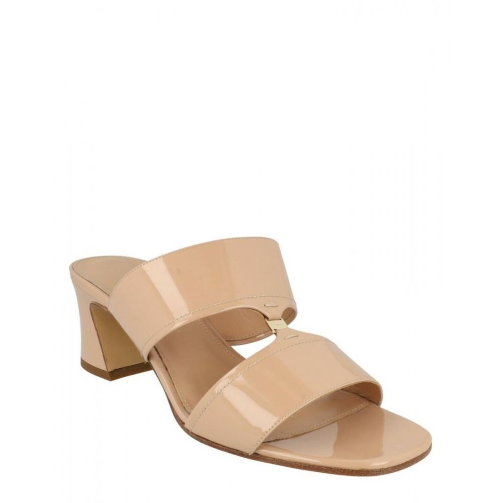 Salvatore Ferragamo Tot 55 Patent Leather Sandals Bone