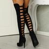 Fashion Sexy Black Women's Long Boots Women Autumn Heels Shoes Over The Knee Thigh High Heel Boots Female Woman Summer Stretch Boot 10cm