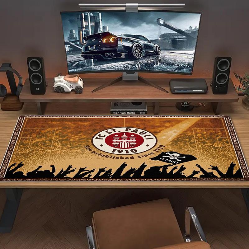 FC St. Pauli Color Mouse Pad Large Gaming Table Cushion Non-slip Laptop Tablet Big Mousepad XXL Mat Mini PC Playmat With Lock edge