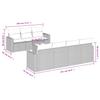 8-teiliges Gartensofa-Set mit Kissen Grau Poly-Rattan
