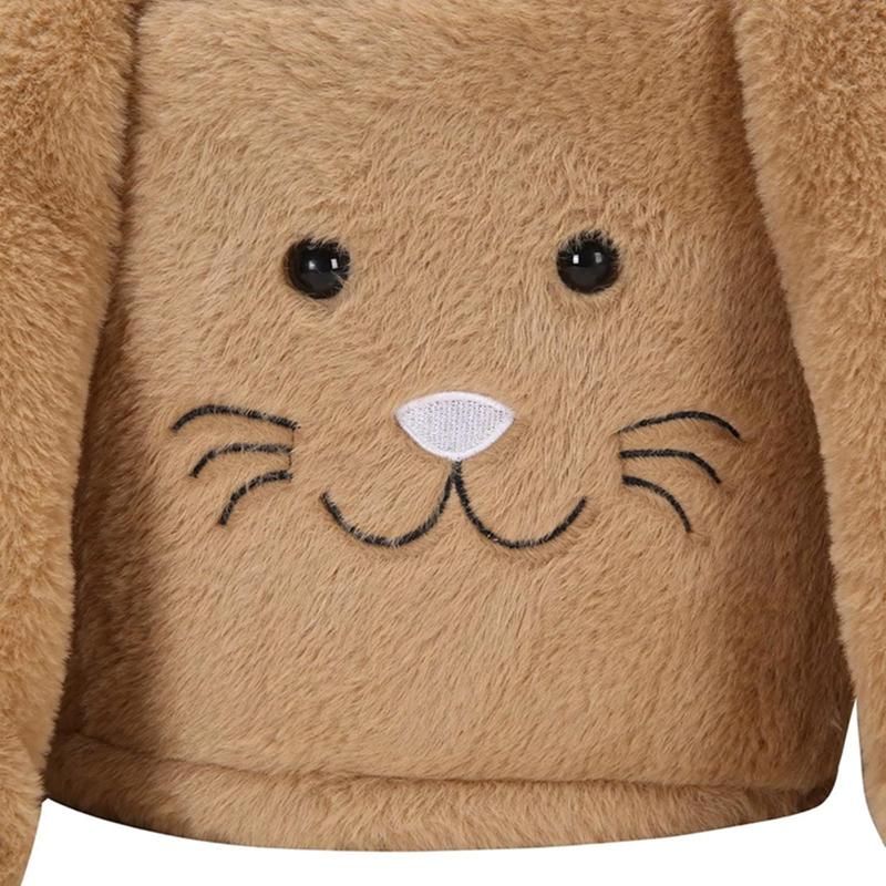 Cute Rabbit Style Velvet Easter Basket Easter Bunny Basket for Kids