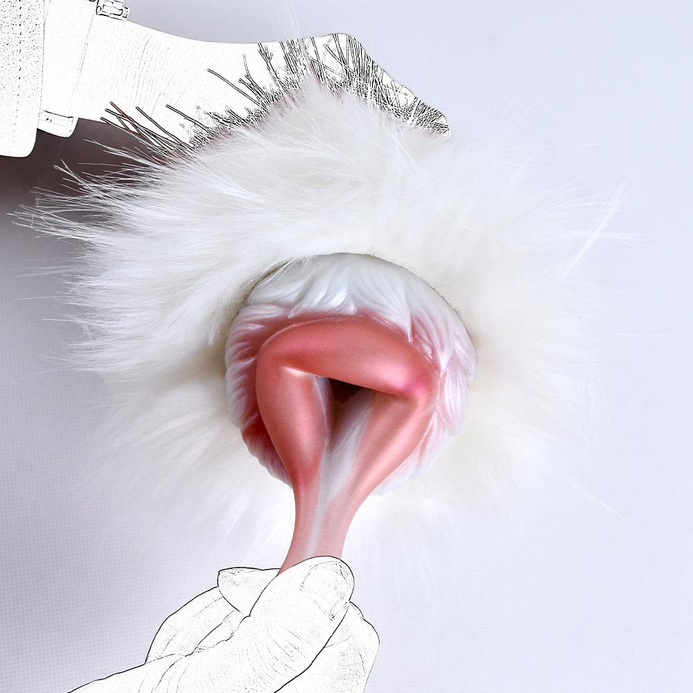 Masturbators for Men Sex Dolls White Fluffy Single Channel Manual 550g 12-15cm Alien Jet Cup Adult Sex Products Penis Exercise