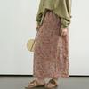 Fuste Dama Vintage Talie Elastică Haine de Înaltă Calitate Vară Imprimeu Floral Moale Fuste Femeie