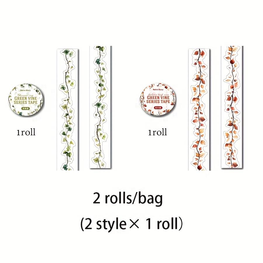 

2 Roll PET Tape Grape Leaf Vine Plant Branches Leaves Handmade Book Landscape Creative Collage Material DIY Tape Gift Decoration