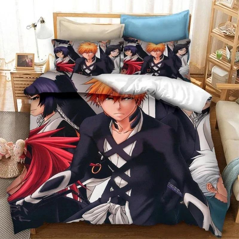 

Anime Bleach Thousand-Year Blood War Bedding Set Bedroom Soft Modern Bedspreads Comefortable Duvet Cover Quilt Cover Pillowcase 70x133cm 3pcs