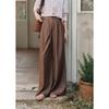 Women's Tencel Linen Retro High-Waist Wide-Leg Pants