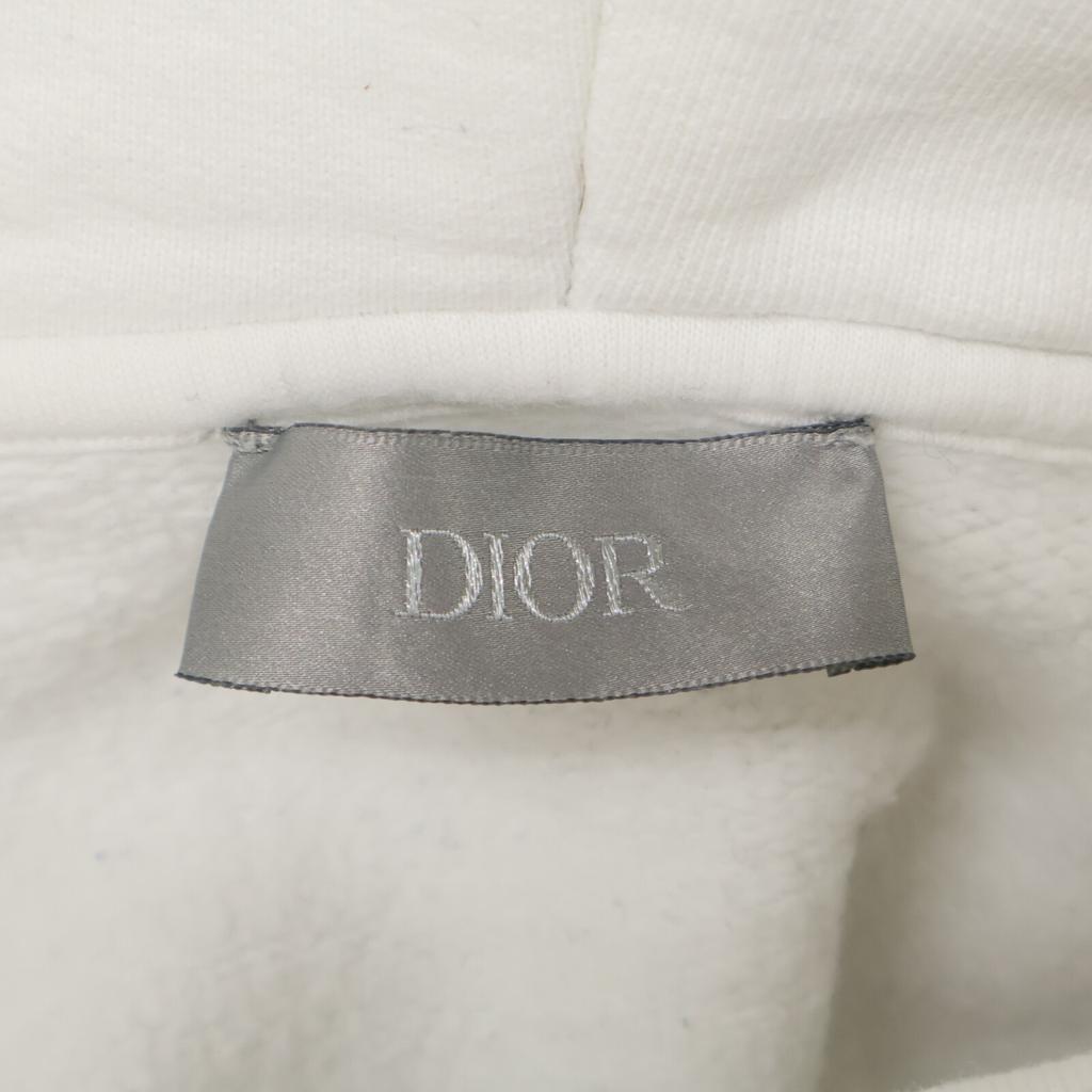 DIOR x Raymond Petitbon 943J600E0531 White Logo Embroidered Sweatshirt Hoodie Oversized tops S whiteUsed
