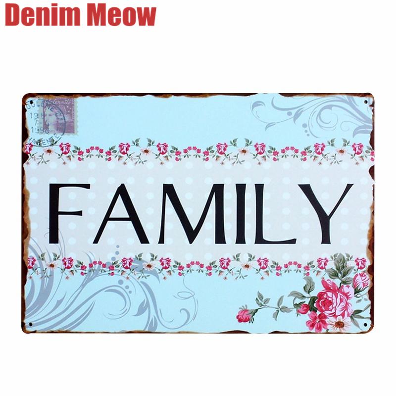 Lovely Flower WELCOME To My Home Iron Metal Poster Tin Sign Plate Wall Decoration Vintage Art Painting Family Rule Plaque A392