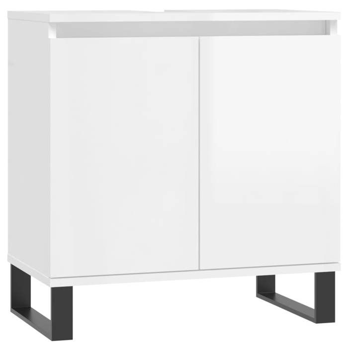 VidaXL Armoire de bain blanc brillant 58x33x60 cm bois d'ingénierie 831590