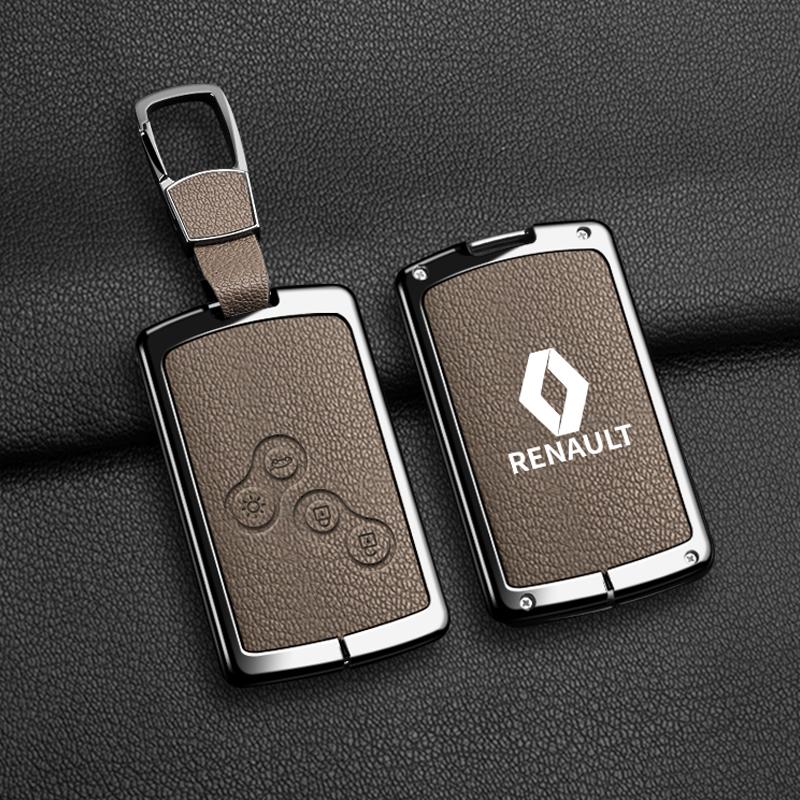 Interior Stickers Zinc Alloy Car Key Case Bag Metal Key Shell For Renault Sandero Duster Clio 5 Captur Austral Kadjar Megane Lo