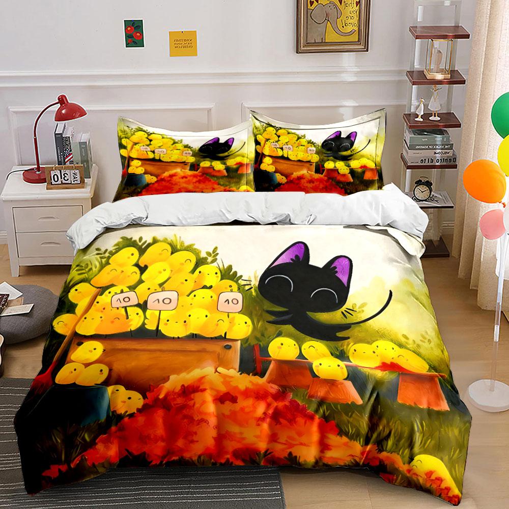 Autumn Playful Decor Set Soft Comfortable Duvet Cover Bedding Set Included 1*Duvet Cover & 2*Pillowcases, Gift