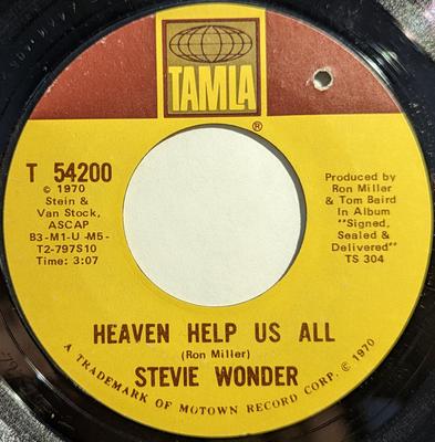 7-Zoll-Schallplatte STEVIE WONDER - Heaven Help Us All T54200 Tamla 1970 US Soul/Funk Gebraucht