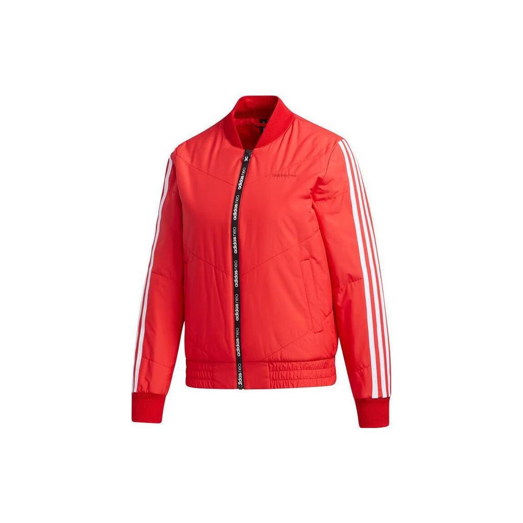 Adidas Neo Casual Striped Design Long Sleeve Cotton Jacket Women Jacket Light-Crimson GP3025
