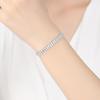Zircon Chain Bracelet: Rectangular, Elegant, Korean-Style Women's Jewelry with Full Diamonds.