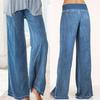 Plus Size Women's Wide-Leg Denim Casual Pants - Available In Thin Style and Long Length
