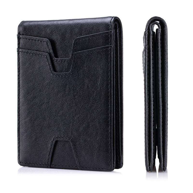 Lion Layton Head Leather 2 Fold Wallet for Men, Short, Genuine Leather Vintage Beauty Money Clip