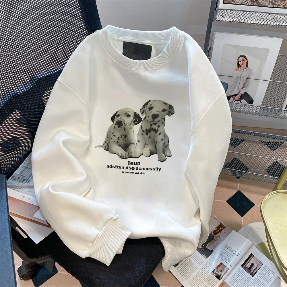 

Свободный милый свитшот Y2k в американском стиле для женщин, корейская мода, принт, дизайн, пуловеры, топы, повседневная одежда для улицы, осень-зима 3XL белый