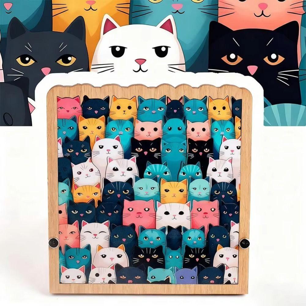 Educational Wooden Puzzles Special-shaped Cat Jigsaw Creative Cat Puzzles Kids Toy
