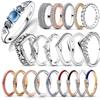 925 Silver Rings Stackable Infinite Heart Enamel for Women Original Silver 925 Wedding Ring Jewelry Trinkets
