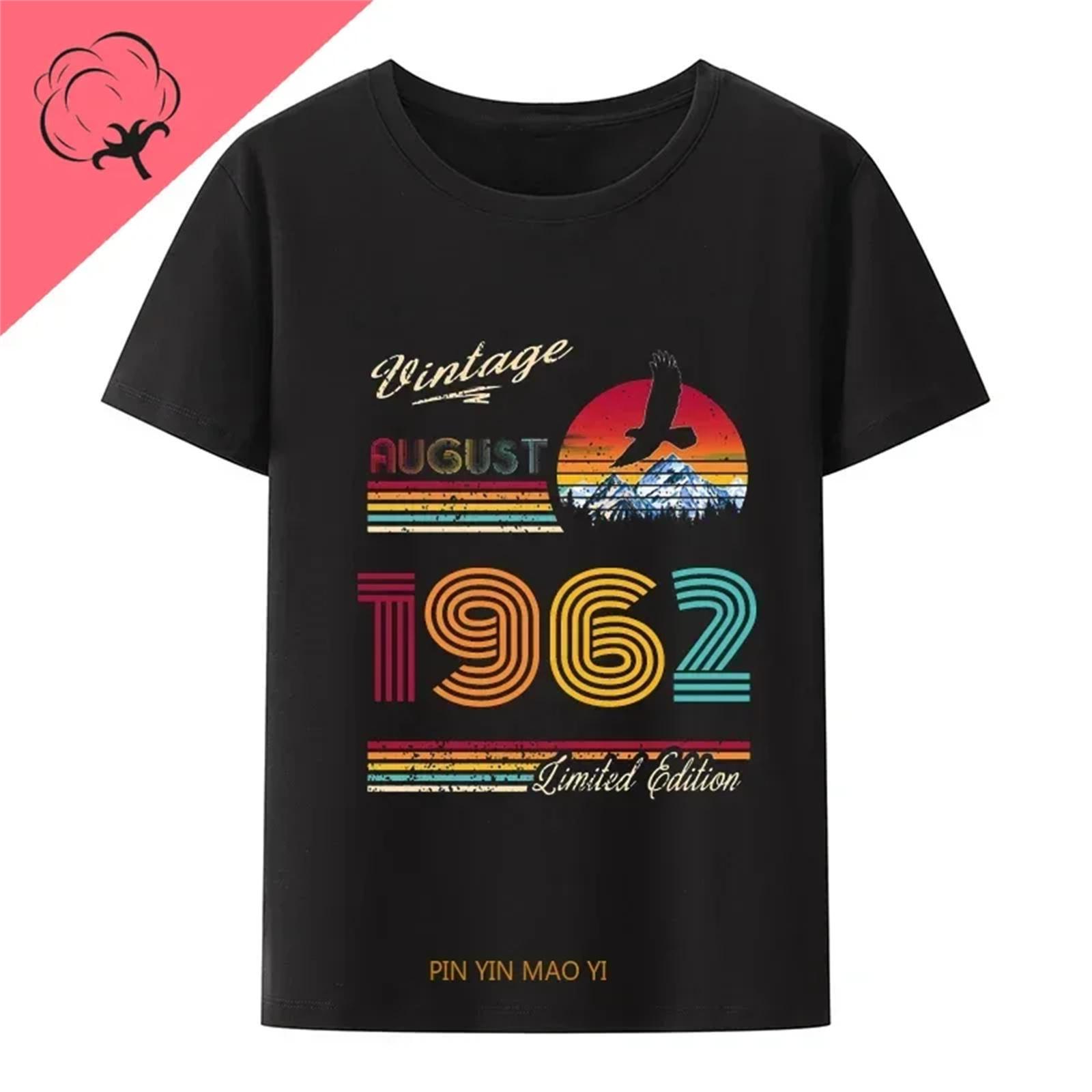 birthday present t shirts for men women Limited Edition Made In 1962 Vintage Original T Shirt Spring Autumn Euro S