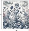 Floral Eucalyptus Shower Curtain, Wild Flowering Meadow In Vintage Engraving Style Botanic Art, Cloth Fabric Bathroom