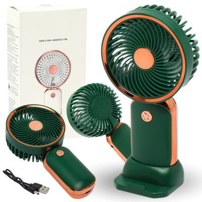 Mini Rose Gold Pocket Fan with USB Rechargeable Battery and Stand