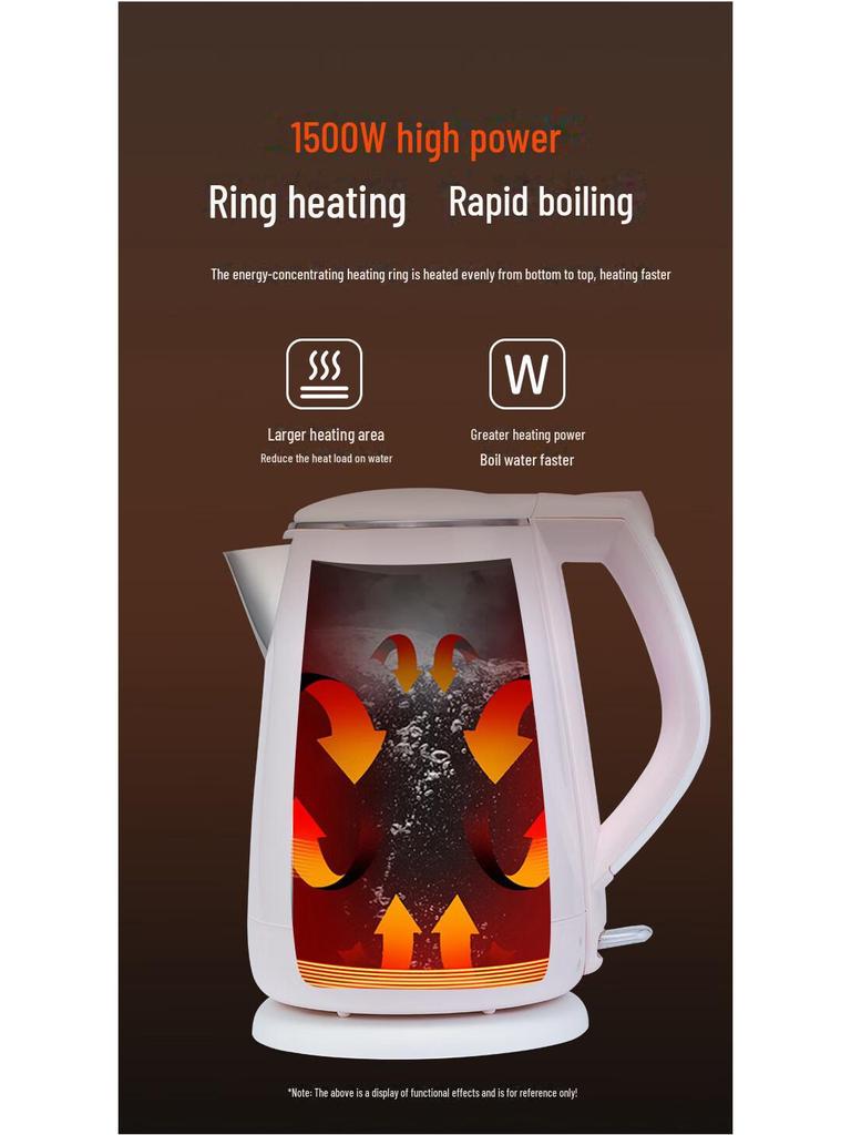 Joyoung K15-F626 Electric Kettle, 304 Stainless Steel Double-Layer, Anti-Scald.